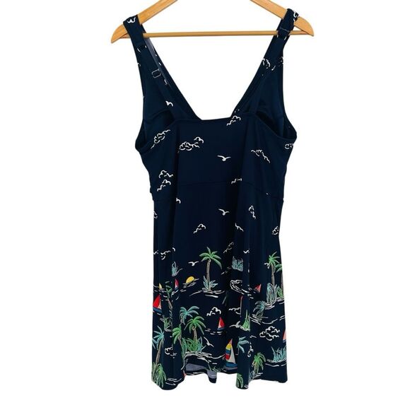 Lands and navy faux wrap swim dress size 16 - Picture 3 of 7